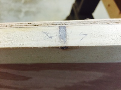 One part of the chine log had a small knot. I dug it out and filled it with epoxy/silica putty.